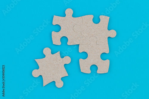 Concept of business teamwork and integration with puzzle