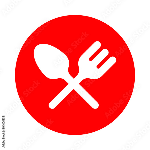 spoon and fork icon. food mascot logo.