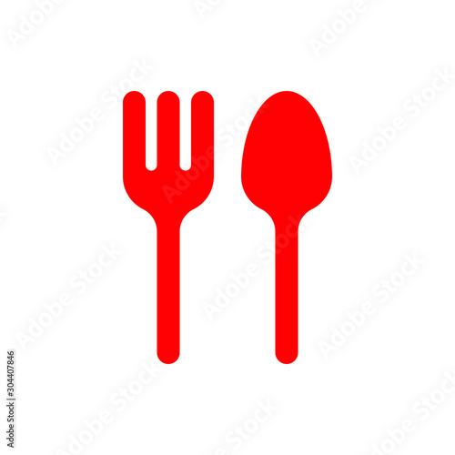 spoon and fork icon. food mascot logo.