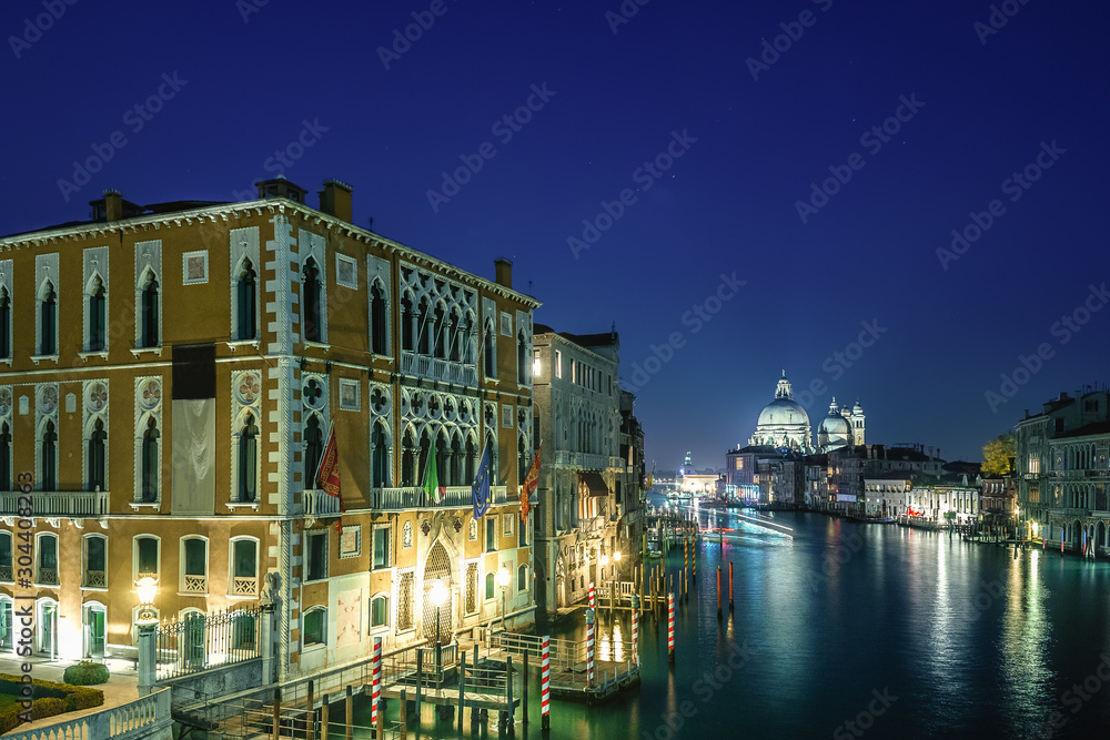 Clear night over Venice Grand Canal