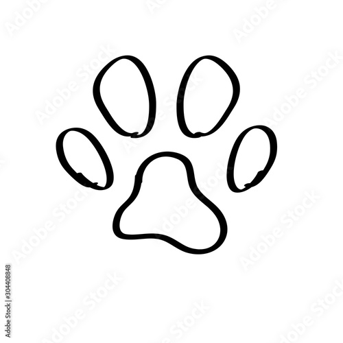  animal paw footprint vector illustration on white background isolated