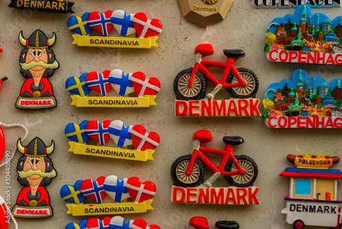Photography COPENHAGEN, DENMARK: Souvenir Shop Board with Magnets.