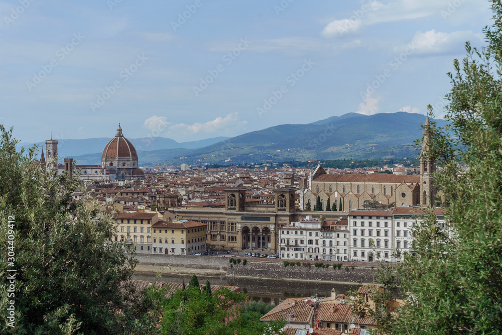 Piazzale Michelangelo ., Florence Panorama, Italy Amazing top view
