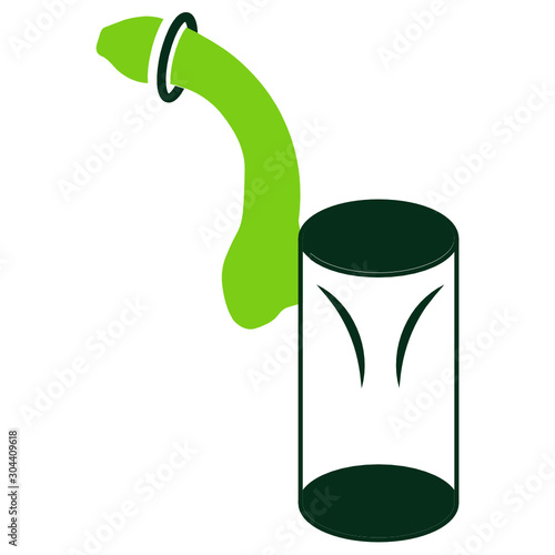 Weed Inhaler Concept, Bubbler hand-held water pipes Icon Design