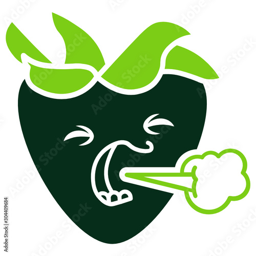Strawberry Cough cannabis strain Vector Icon design