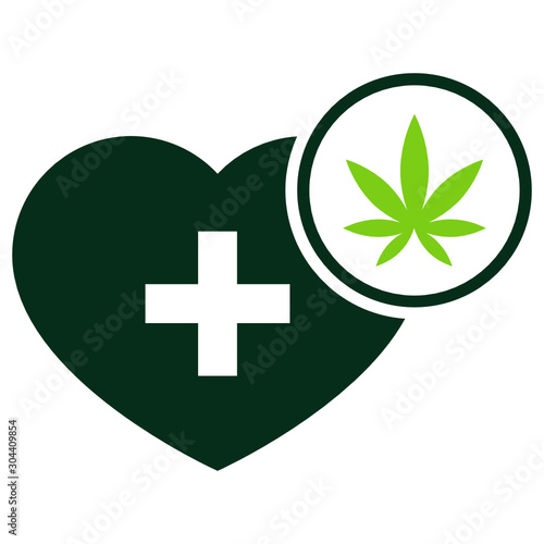 Marijuana for Heart and cardiovascular diseases vector icon design