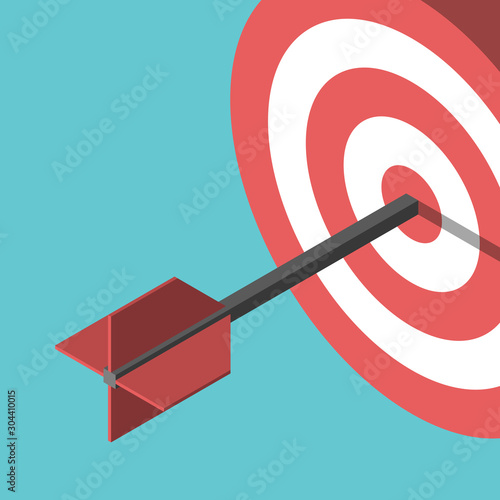 Isometric arrow, target, closeup