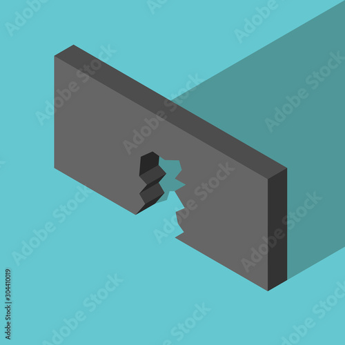 Isometric gap in wall