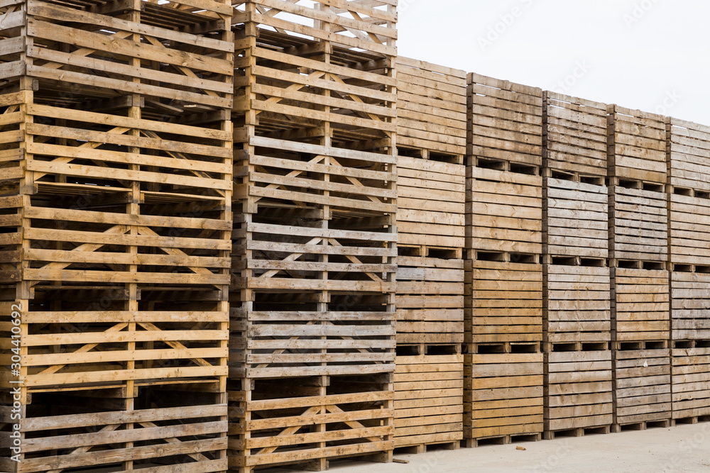 folded empty wooden boxes folded empty wooden boxes