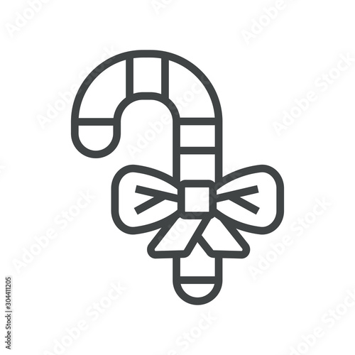 Line icon lollipop with bowknot
