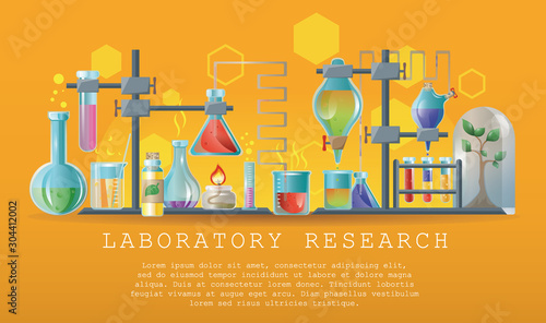 Laboratory research, testing, studies in physics, chemistry, biology. laboratory equipment.