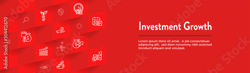 Banking, Investments and Growth Icon Set - Dollar Symbols, etc