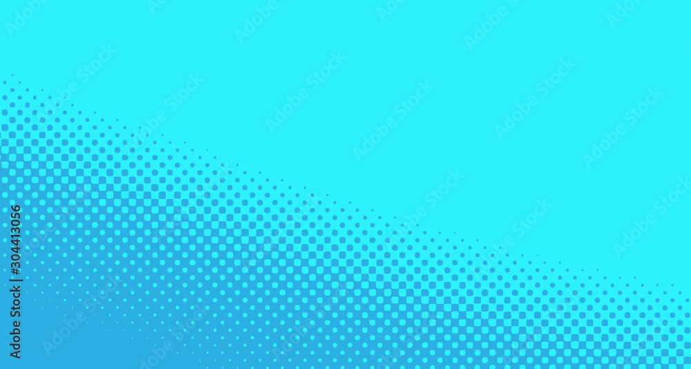 Blue halftone pop art background abstract vector comics style blank layout template with clouds beams and isolated dots pattern. For sale banner for your designe 1960s. with copy space eps10 Blue halftone pop art background abstract vector comics style blank layout template with clouds beams and isolated dots pattern. For sale banner for your designe 1960s. with copy space eps10