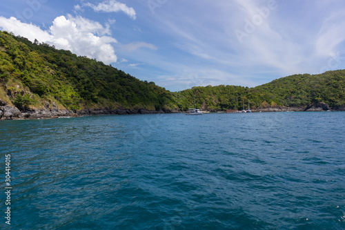 sea view on sunny day from yacht cruise at Phuket  Thailand