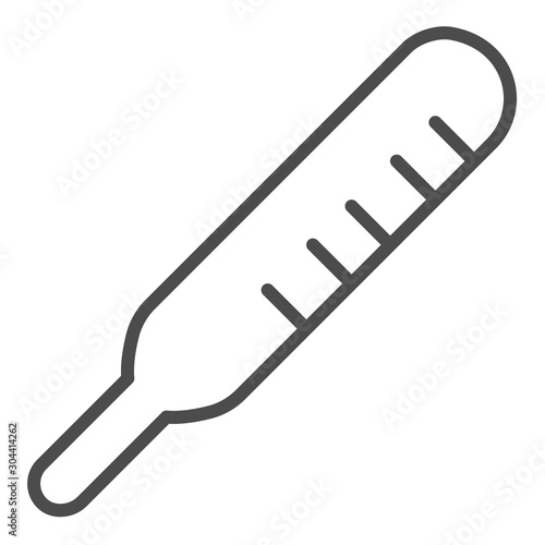 Thermometer outline icon, eps 8, Thermometer icon on white background