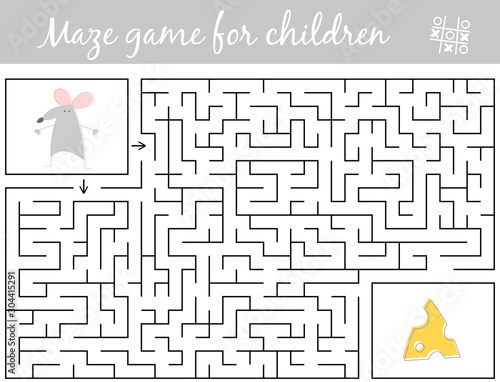 Help mouse find path to cheese through the labyrinth. Maze game