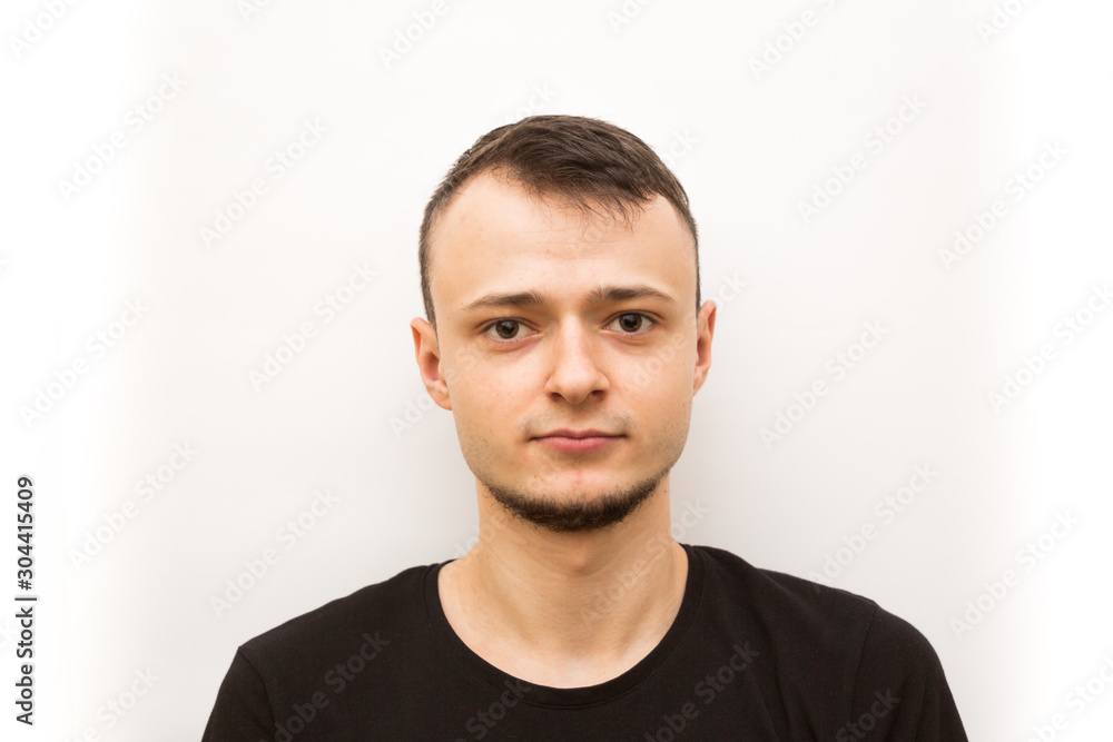 portrait of young man isolated on white background portrait of young man isolated on white background