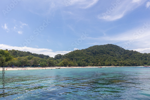 sea view on sunny day from yacht cruise at Phuket, Thailand © moxumbic