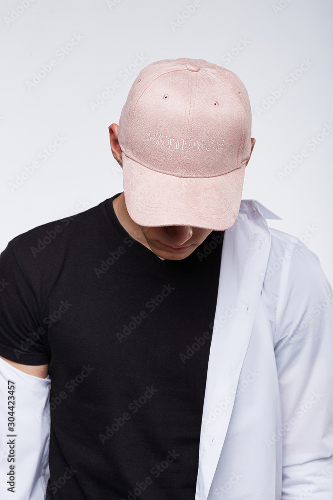 Pink velvet top baseball cap