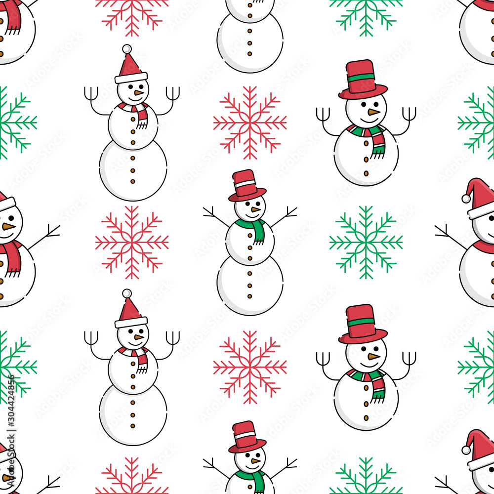 Merry Christmas and Happy New Year Seamless Pattern Vector. Christmas background colorful vector illustration. Decorative Christmas texture for wallpaper, web page background, wrapping paper and etc.