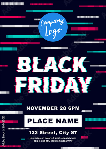 Black Friday a4 Flyer Banner poster template vector illustration offer holiday greeting card