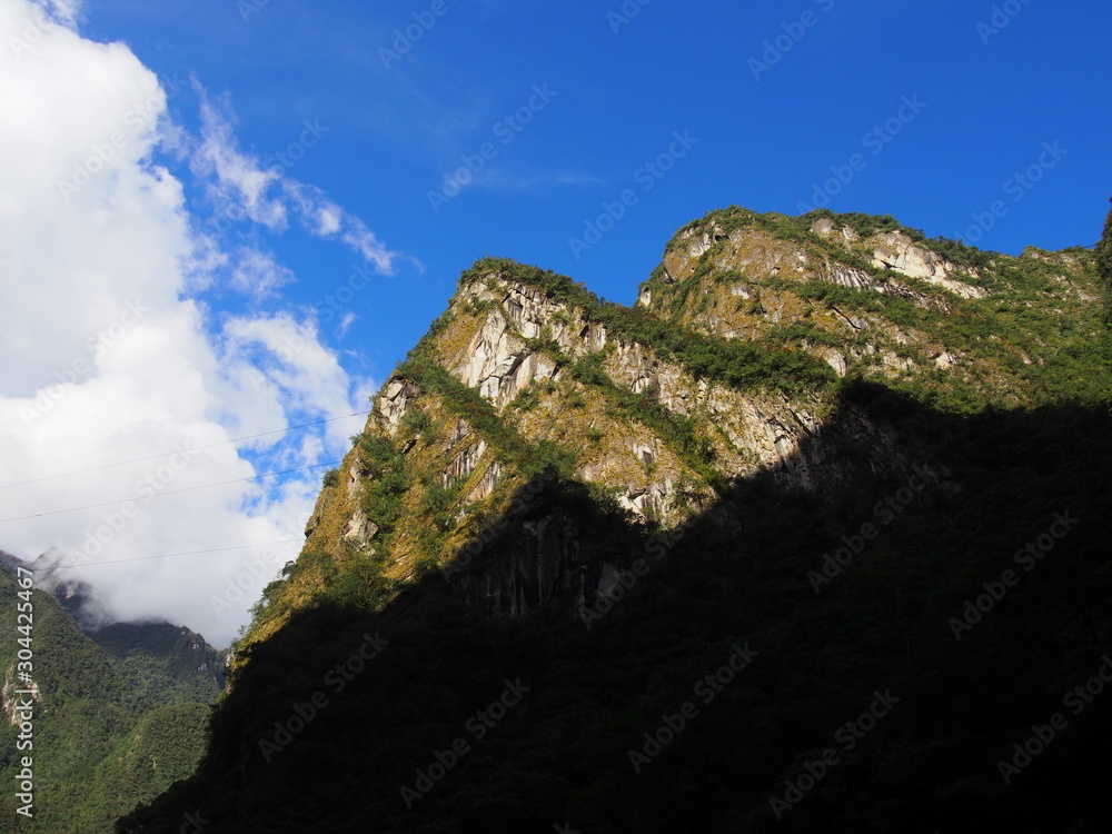 Big mountains and beautiful blue sky, Walking around Machu Picchu, Pueblo de Machu Picchu (Aguas Calientes)