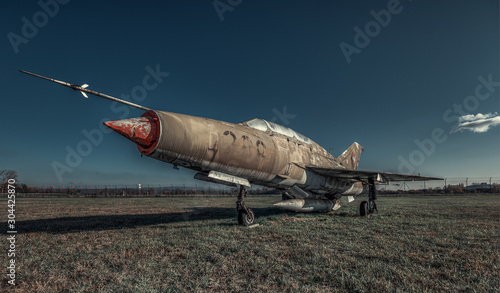Jet fighter MIG21 of the GDR left airplane photo