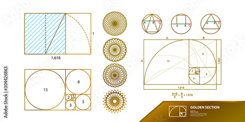 Golden ratio for creative design vector illustration.