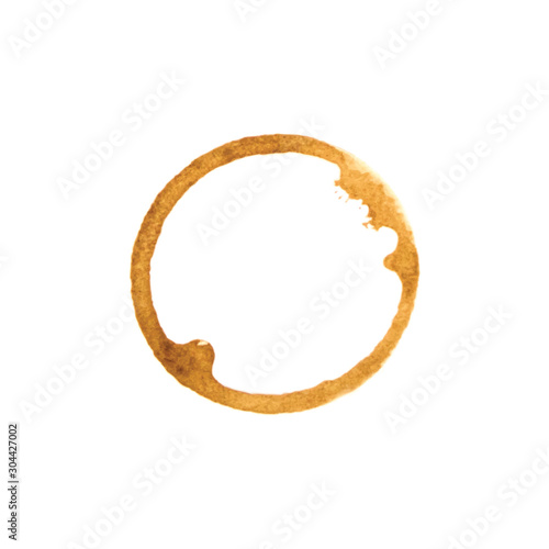 Coffee cup stain or paper mark circle. Brown colorful vector.