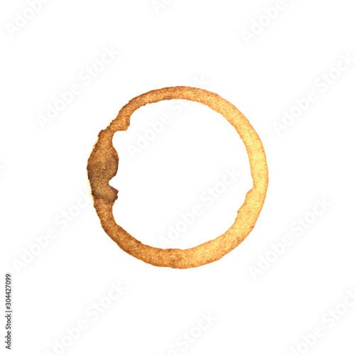 Coffee cup stain or paper mark circle. Brown colorful vector.