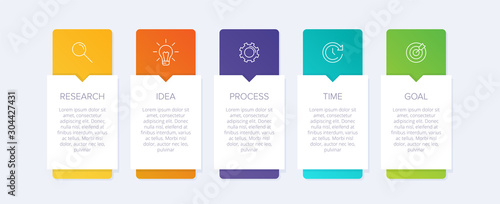 Infographic design with icons and 5 options or steps. Thin line vector. Infographics business concept. Can be used for info graphics, flow charts, presentations, web sites, banners, printed materials.