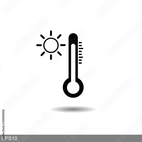 thermometer hot icon ,From forecast, Climate and Meteorology icons, widget icons.vector Illustration