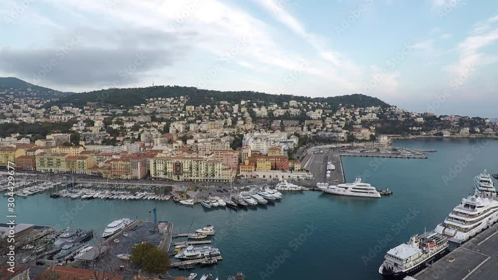 Aerial view, bay of angels, Cote d'azur, France, Nice Aerial view, bay of angels, Cote d'azur, France, Nice