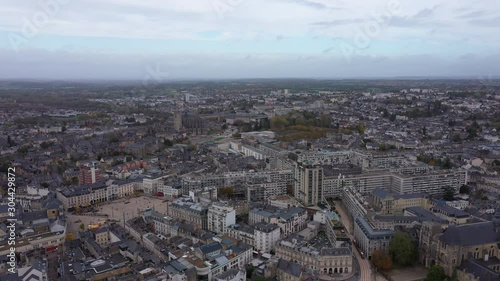 Wallpaper Mural Le Mans aerial shot place de la république chapelle visitation France Sarthe cloudy day   Torontodigital.ca