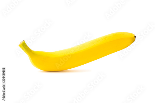 Fresh yellow single banana isolated on white