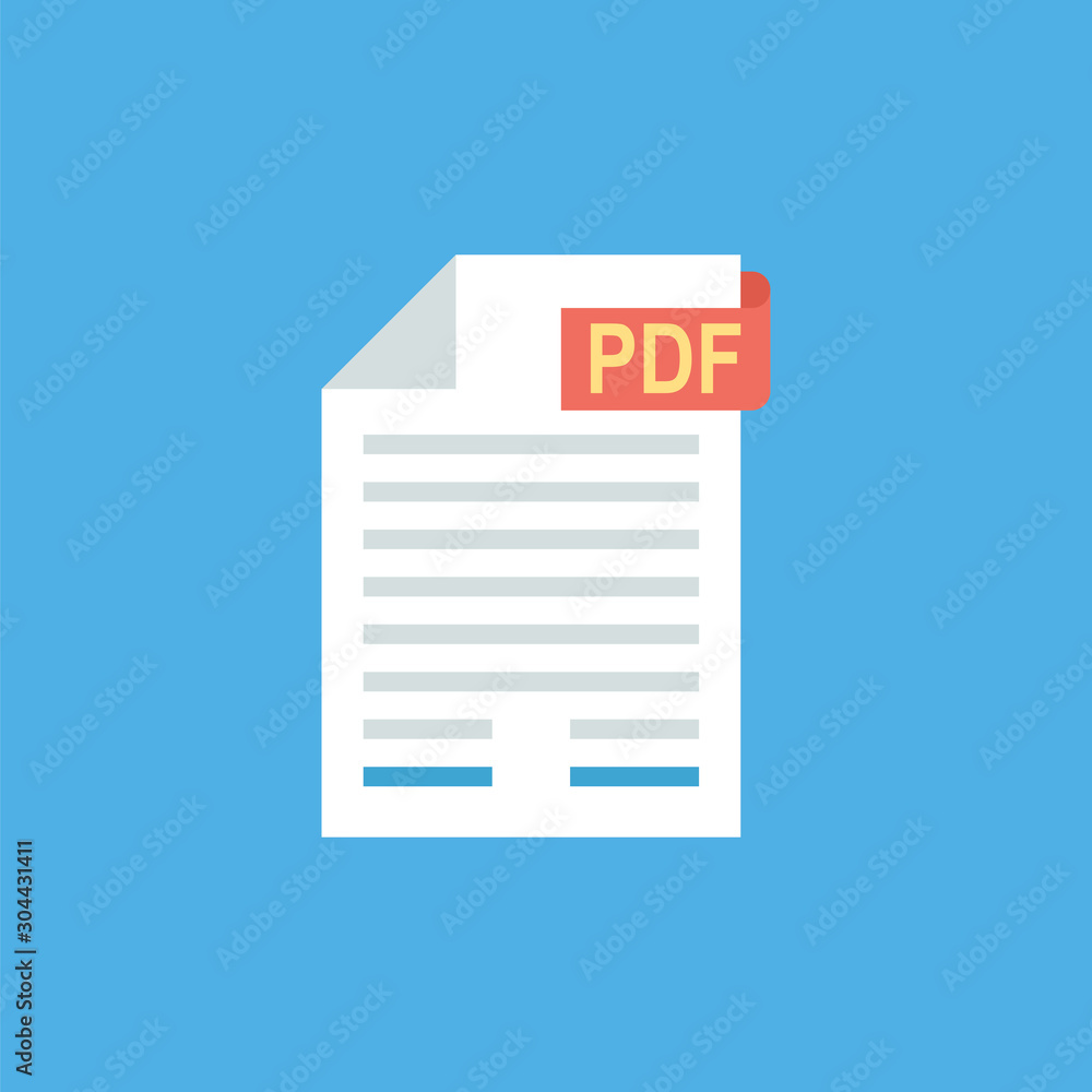 Pdf File Vector illustration. Modern flat Icon for Business & Office. 