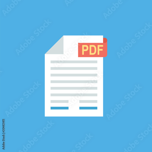 Pdf File Vector illustration. Modern flat Icon for Business & Office.  © Designer`s Circle 