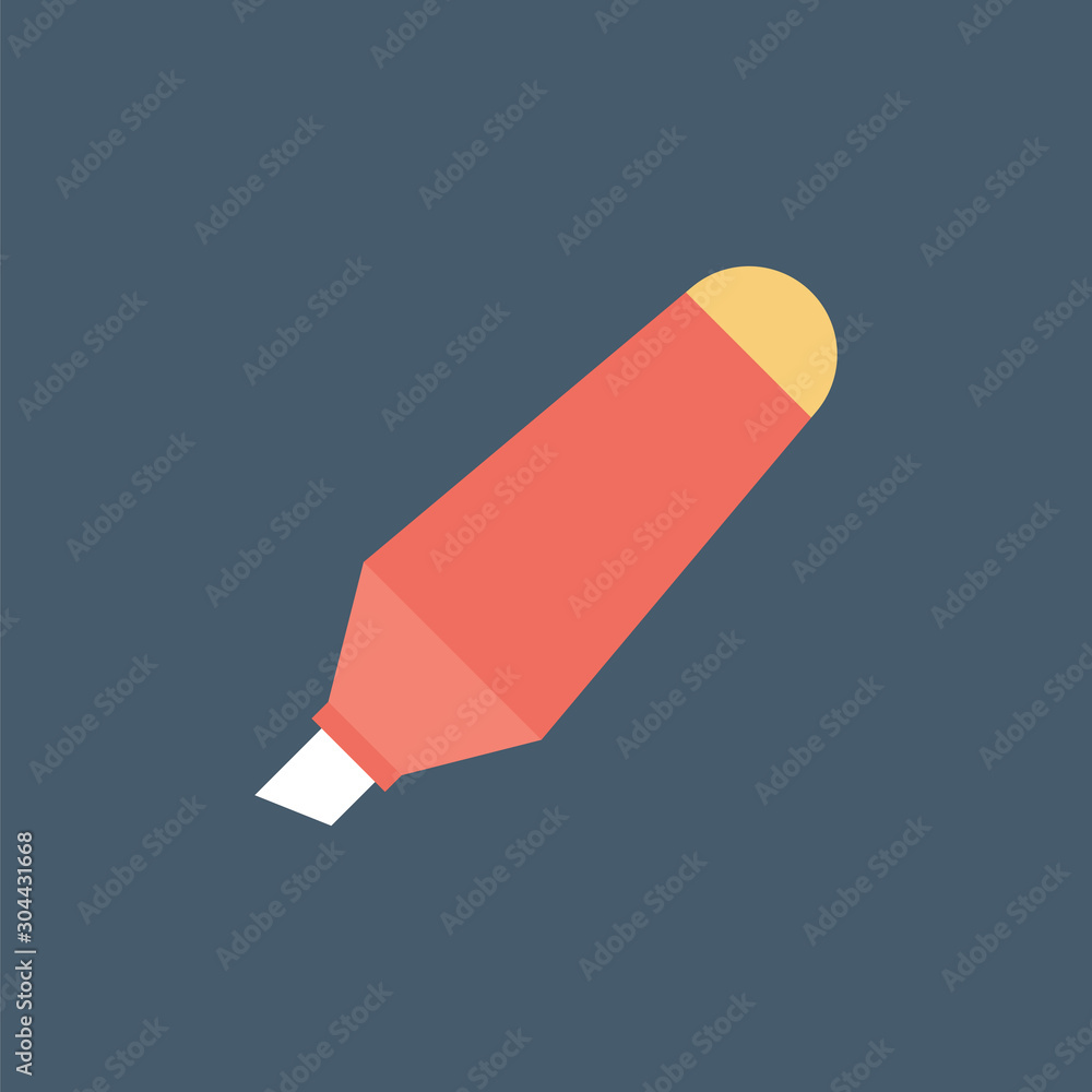 Highlighter Vector illustration. Modern flat Icon for Business & Office. Highlighter Vector illustration. Modern flat Icon for Business & Office.