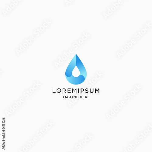 Water drop logo with abstract shape logo icon design template vector illustration