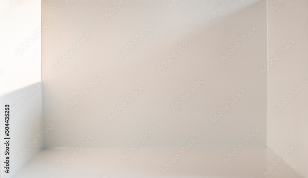 Inside the white room, there is an empty space with light and shadow. Inside the white room, there is an empty space with light and shadow.