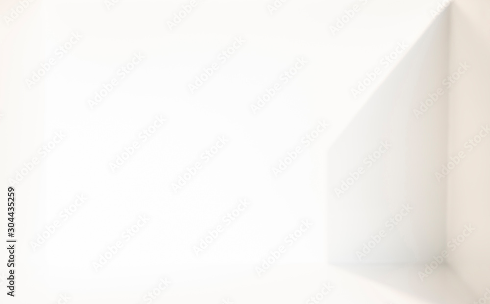 Inside the white room, there is an empty space with light and shadow. Inside the white room, there is an empty space with light and shadow.