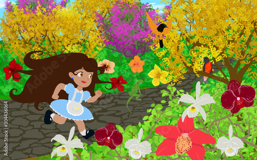 Obraz na plátně Ana rodeada de flores