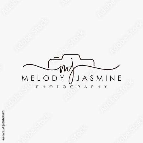 initial mj feminine logo collections template vector