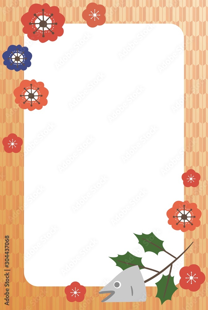 赤と青の梅の花と柊鰯の節分フレーム Stock Vector Adobe Stock 赤と青の梅の花と柊鰯の節分フレーム Stock Vector Adobe Stock