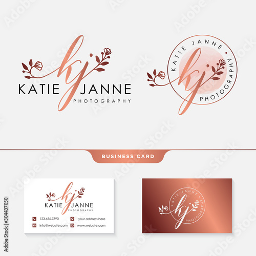 initial kj feminine logo collections template vector