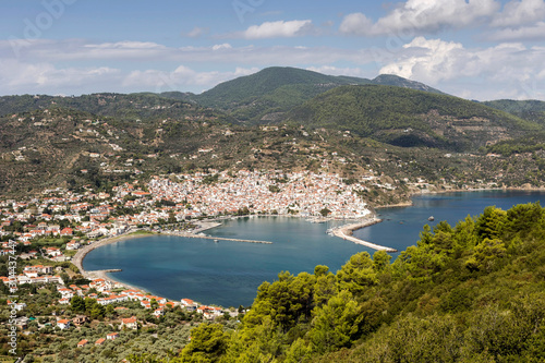 Landscape. The view of the sea and port Skopelos island (Greece)