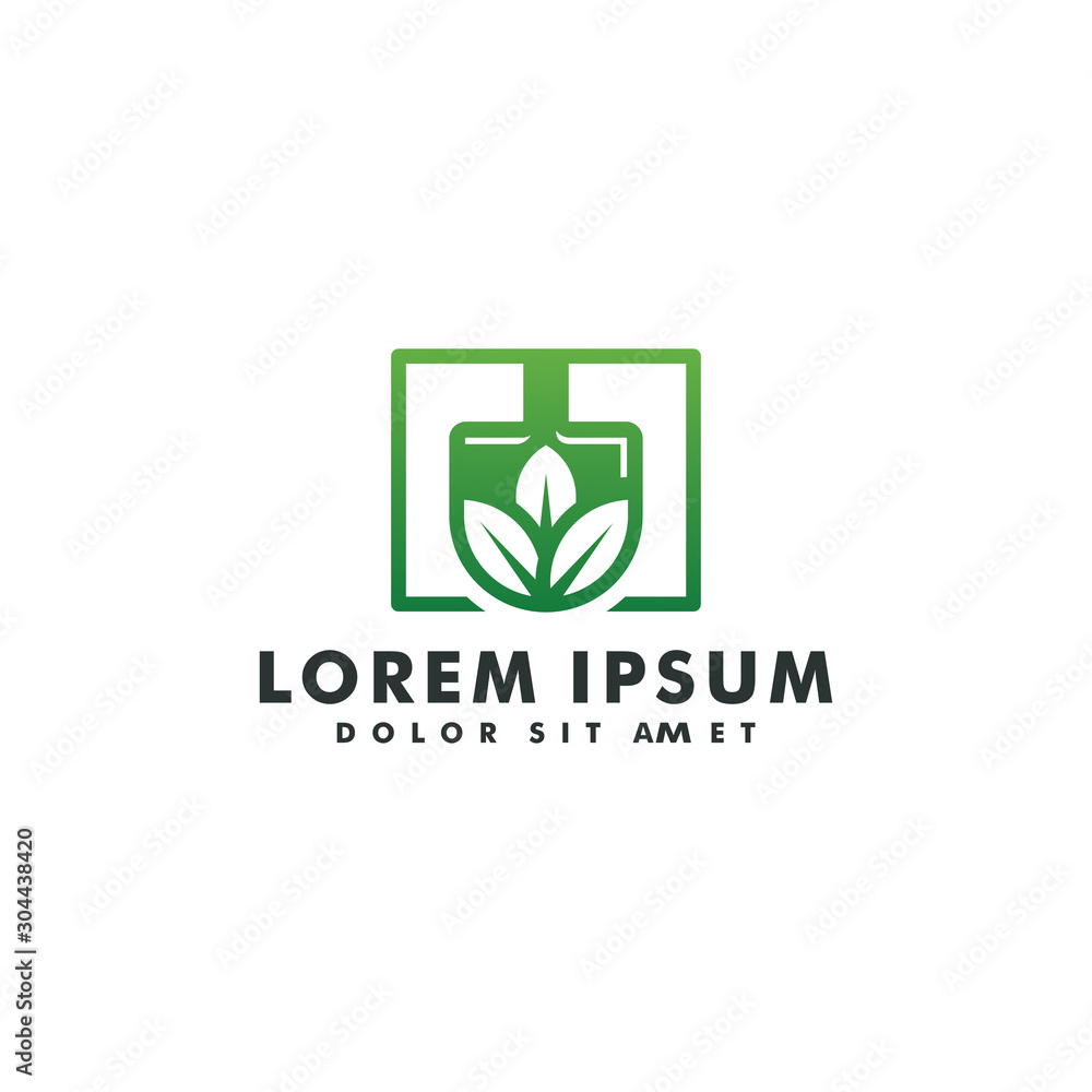 Eco lawn logo template, Landscape icon design vector illustration Eco lawn logo template, Landscape icon design vector illustration