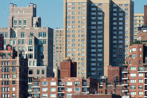 Photography Upper East Side Skyline in New York City with Residential Skyscrapers