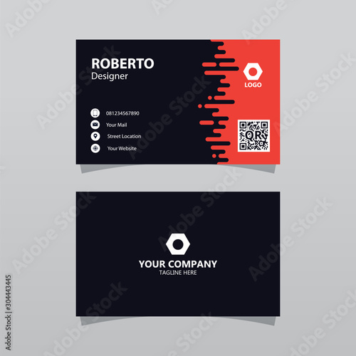 Modern orange bussines card template. Elegant element composition design with clean concept.