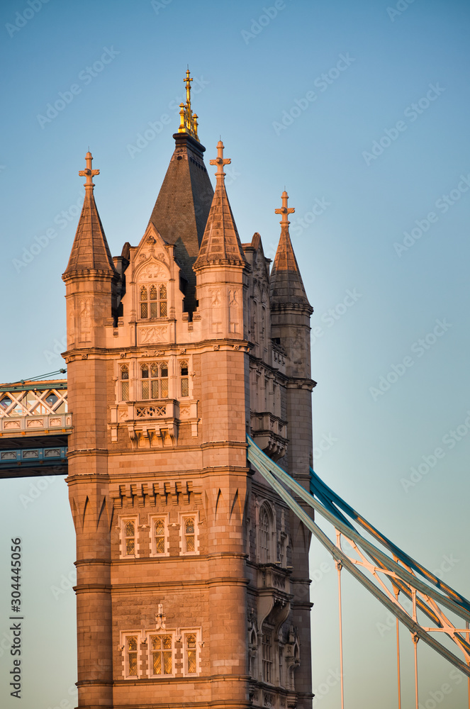 Powerful structure of Tower Bridge in London